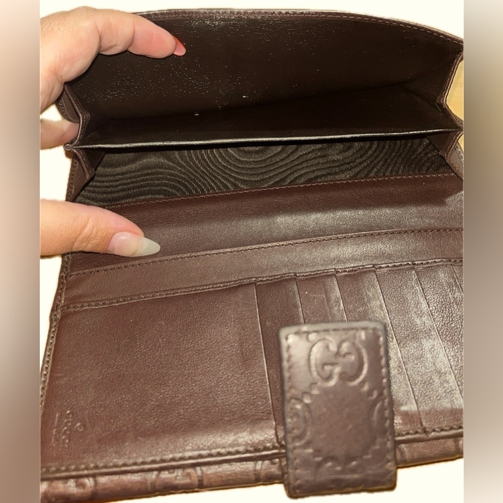 Gucci Guccissima Interlocking Leather Long Wallet, Brown - Picture 14 of 16